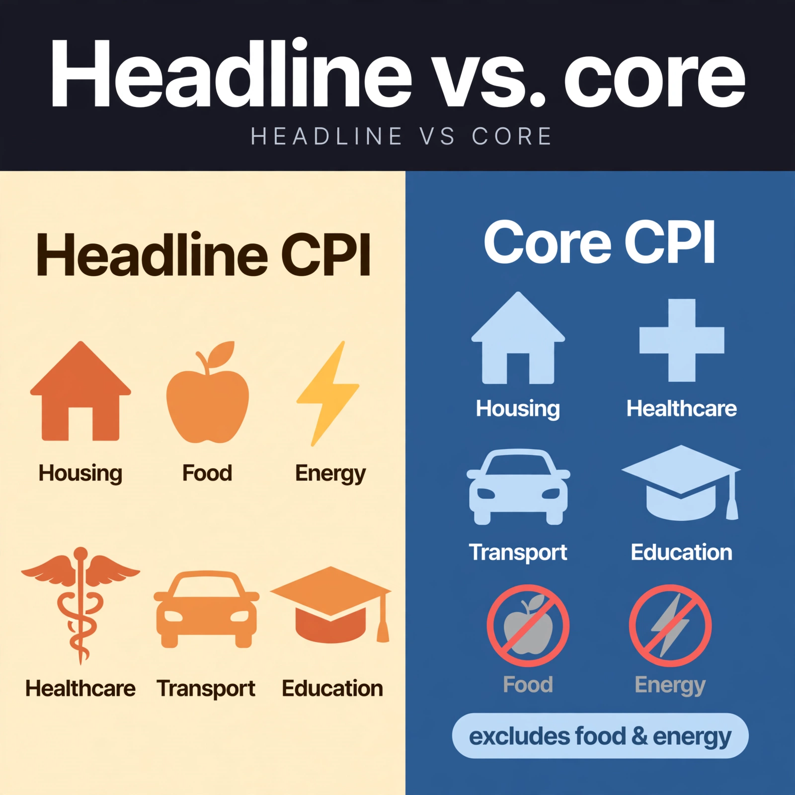 Headline vs. core CPI